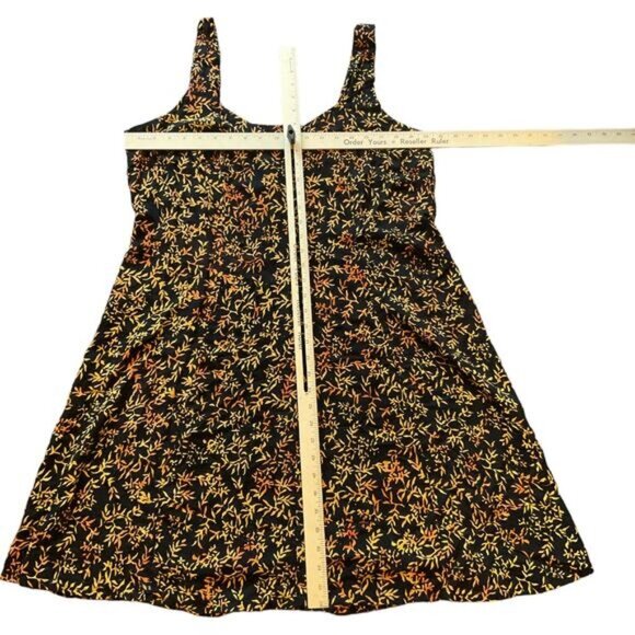 Fantastic Voyage Black & Orange Sleeveless Floral Sundress Womens XL 100% Rayon - Picture 2 of 10